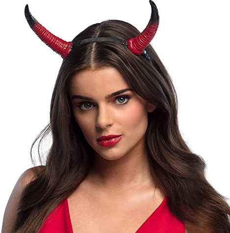 Boland 72279 - Teufel Haarreif mit Hörnern für Erwachsene, Kostüm Zubehör für Halloween und Karneval, Accessoire für Faschingskostüme