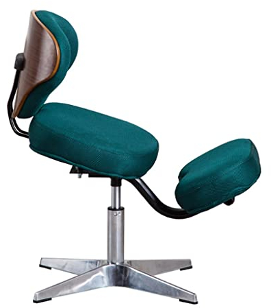 Verstellbares ergonomisches Knien, mit Rückenstütze, Balance-Sitz, Kniestuhl, verbessert und korrigiert die Körperhaltung, Sitzstuhl, stabiles Stützbein, dunkelgrün
