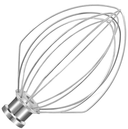 Wiselet K5A Stainless Steel Whisk for KitchenAid 5Qt Bowl-Lift Mixer, Fits for K5, K5SS, KG25, KP50, KSM6573, KSM450/500, 7.1'' Balloon Whisk, Heavy Duty, Dishwasher Safe, No Residue, K5A WIRE WHIP