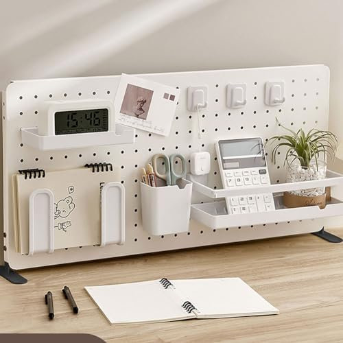 Panneau perforé de rangement, kit de combinaison de panneau perforé, étagère de rangement verticale avec trou en fer, étagère de rangement de bureau à suspendre (A)