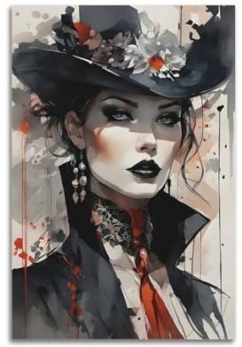 VZRSQZK Goth Girl Poster, dekoratives Gemälde, Leinwand, Wandposter und Kunstdruck, modernes Familienschlafzimmer-Dekor-Poster, 20 x 30 cm