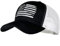 QYJ American Flag Trucker Hats, USA Hut für Männer und Frauen - Adjustale Baseball Cap, Outdoor Mesh Snap Back - für den täglichen Gebrauch, Schwarz-weiß-weiße Flagge, L/Einheitsgröße