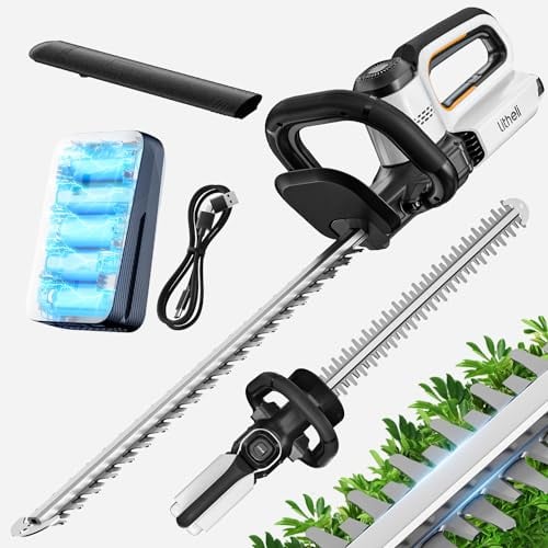 Litheli Hedge Trimmer Cordless, 560 mm Cutting Length, Branches Up to 20mm Cutting Width, 20V 2000mAh Electric Hedge Trimmer, Hedge Cutter Trimmer for trimming hedges, Trimming shrubs, bushes