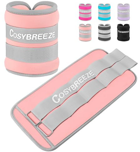 Cosybreeze Gewichtsmanschetten Fuß Gewichte für Beine und Arme Fußgewichte und Fußgelenkgewichte für Fitnessstudio Bewegung Laufen Joggen 10kg 1 Paar Gewichtsmanschetten Hand, Hellrosa