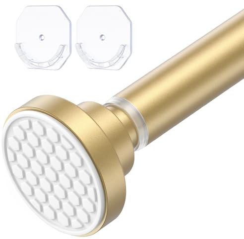 AIZESI Gold Shower Curtain Rod 54-90 Inch, Shower Curtain Pole,Adjustable Shower Tension Rod No Drillimg, Anti-Rust Long Spring Tension Rod
