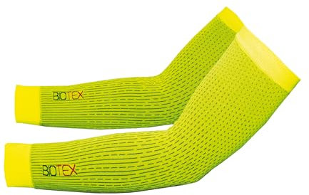 BIOTEX Manicotti Light Super Leggeri, Isolamento Termico e Traspirabilità per Braccia, Ideali per Sport Outdoor, Giallo fluo, Taglia II