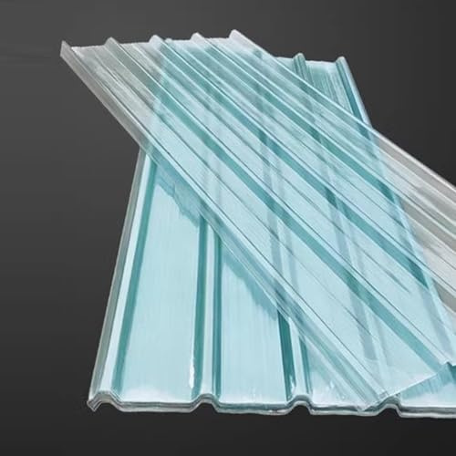 Leise Selbstreinigende Dachblech,Durchsichtige Dachbahn,Schlagfeste Dachziegel,1.2mm Glasfaser-Tageslichtpaneele,Seitenpaneel-Dachabdeckungen,Garagenschuppen aus Wellpappe (0.9x1.6m/35x63in,10 pcs)