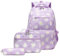 TCYIN Schulrucksack Teenager Mädchen Schule Rucksack Damen Schulranzen Wasserdicht Kinder Schultasche Bookbag Daypack für Reise Sport(Rucksack set Lila)