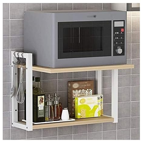 XYMJT Rejilla para Horno microondas Soporte para microondas Soporte para microondas montado en la Pared Rejilla para Horno microondas para el hogar Organizador de estantes para microonda