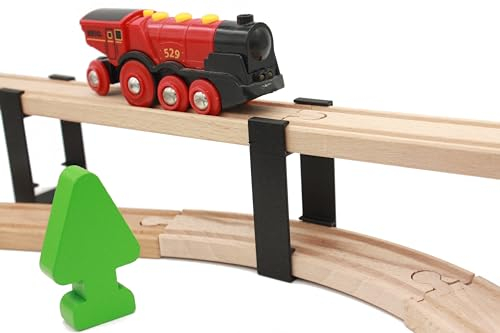 Locorico - 4 Brückenstapel für Zug aus Holz (2 Etagen)