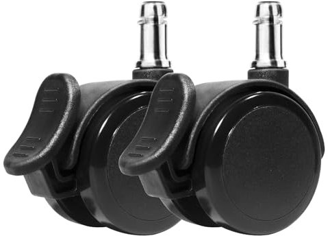 HUAERSICO Bürostuhl Rollen Mit Bremse 11mm x 22mm,Für Schreibtischstuhl rollen,Gummirollen bürostuhl,stuhlrollen,Gaming-Stuhlrollen usw,für alle Arten böden,2er set