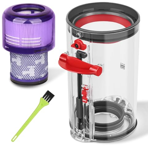 DrRobor Contenitore Polvere e Filtro per Dyson V11 V15 Aspirapolvere, Serbatoio di Ricambio per SV14 SV15 SV17 Parte No.970050-01/965443-01