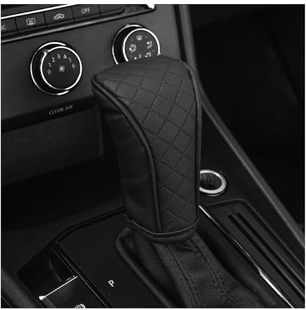 JNNJ Funda Universal Antideslizante De Cuero Para Pomo De Palanca De Cambios, Protectora y Transpirable Para Automática (Negro)