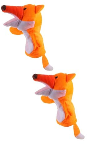 ifundom 2st Tierische Marionette Handschuh Handpuppe Babyhandschuhe Ausgestopfter Fuchs Cartoon-handpuppe Handpuppen Zum Geschichtenerzählen Lernspielzeug Für Babys Handpuppenrolle Plüsch