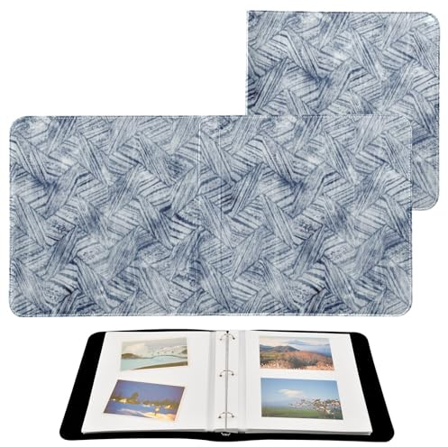 Fotoalbum, Fotobücher, abstrakt, Indigo, gefärbt, gestreift, blau, selbstklebende Seiten, Bilderalben für alle Größen, Fotoalben, Buch, 4 x 6, 5 x 7, 6 x 8 Fotos
