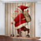 Curtain Vintage Weihnachtsmann Blackout Curtain Weich Gardinen Wohnzimmer Waschbar Vorhang mit ösen Verdunklungsvorhänge Curtains Living Room Polyester Vorhänge 2x140x160cm