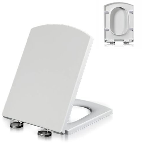 Giural 03a,PP,Abattant de WC avec Abaissement Automatique, Cuvette Toilette avec Frein de Chute, Lunette WC Fermeture en Douceur avec Charnière Métal Réglable 360°, Dégagement Rapide