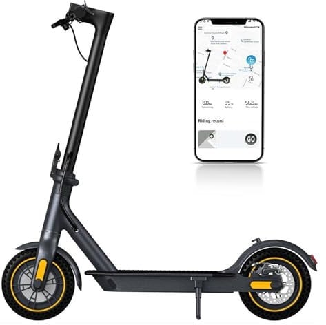 Elektroroller 10 Zoll für Erwachsene, Faltbarer E-Scooter mit 30 km Reichweite, Wartungsfreie Honeycomb-Vollgummireifen, Doppelbremssystem, App-Steuerung,Geeignet für Parks, kleine Wege usw