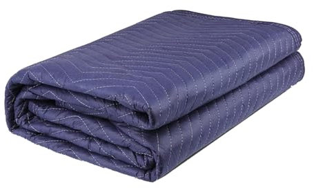 U HOMOVING Umzugsdecken, strapazierfähig, 203,2 x 182,9 cm, gesteppt, für Umzug, Möbel, Blau, 1 Packung