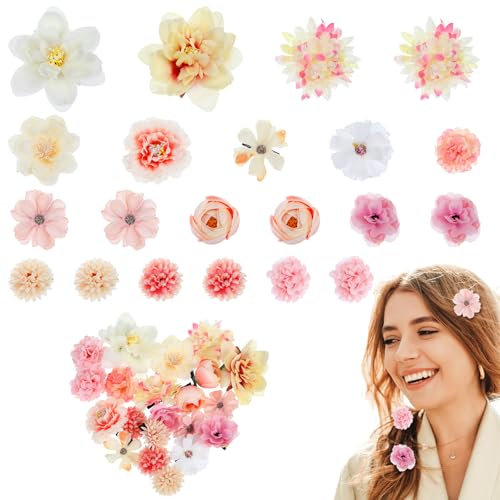 21Stück Blumen Haarspange Flower Hair Clip Blumen Haarklammer Bohemian Haarclip Mehrfarbig Rosen Haarnadeln Haarschmuck Große Blumenförmige Krallenklammern Für Frauen Rutschfestes Haar Styling Zubehör