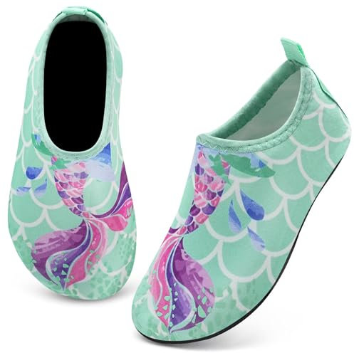 IceUnicorn Chaussures Aquatiques Enfants Chaussettes Surf Natation Piscine et Plage Garçons Filles Bébé Séchage Rapide Antidérapantes(La Queue de Sirène,20/21EU)