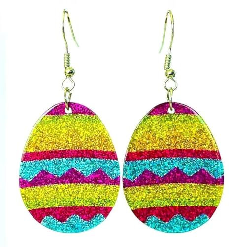 Damen Ohrringe Ostern, Ohrringe Ostereier, Niedlich Hasen Ohrringe für Mädchen, Osterei Ei Ohrringe Damen, Kinder Ohrringe Ostern, Ohrringe Bunt Hängend, für Mädchen und Frauen Osterschmuck Geschenke