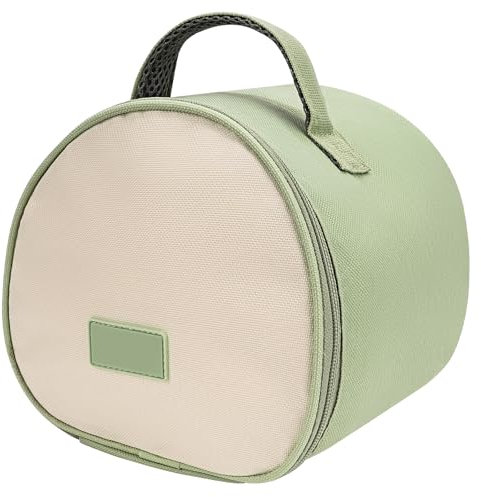 Linkidea Lonchera aislada, bolsa de almacenamiento redonda con correa de mano, bolsa de almuerzo aislada para adultos, compatible con lonchera eléctrica Crock Pot (verde)