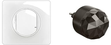 LEGRAND - Starter-Set für Beleuchtung Céliane mit Netatmo – 1 angeschlossener Stromschalter mit Dimmoption + 1 Anschluss-Gateway – weiß emailliert