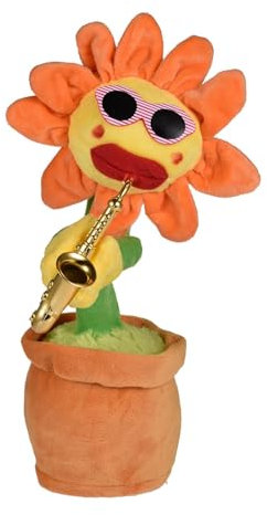 Cantando El Juguete De Girasol - Girasol De Baile Musical con Luces Y 80 Canciones, Peluche De Flower Maceta Decoración De Peluches De Juguete | Saxofón De Saxofón Interactivo Plush, Divertido