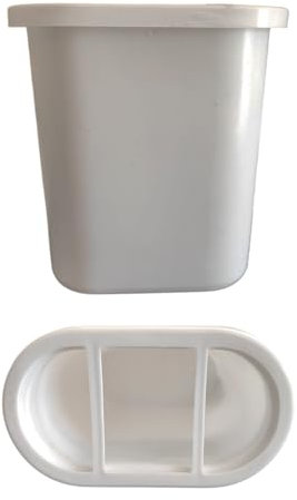 Ladecormarmi Macetero interior de plástico para jarrón de cementerio ovalado color blanco con anilla
