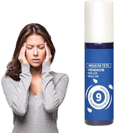 Kopfschmerz Roll-on, Lindernd bei Kopfschmerzen Roll-On, Kopfschmerzen-Roll-on, Roll-on Kühlend Massageroller Lindert Verspannungen und Schmerzen, Ätherisches Öl für die Aromapflege, 5 ml
