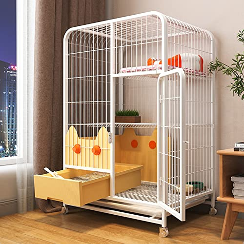 Kleintierkäfig, Käfig für Haustiere, Katzenkäfig, Laufstall for Frettchen, leicht zu reinigen, schwarz, for drinnen und draußen, Katzen/Frettchen/Meerschweinchen/Kaninchen(Black,78*55*133cm)