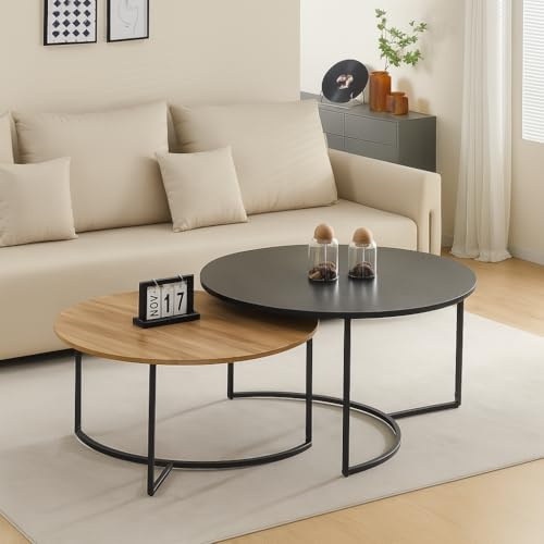 Milton & Oldbrook Couchtischset Galicia schwarz – Holzoptik