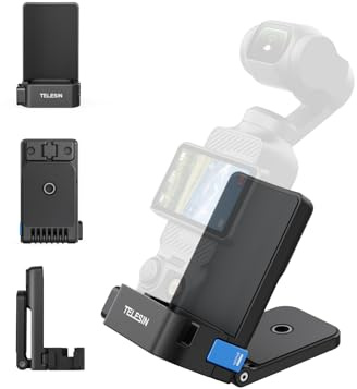 TELESIN Magnetische Halterung für DJI Osmo Pocket 4/3/Xtra Muse, Aluminium Magnetic Mount mit 1/4 Schnittstelle & Cold Shoe, Erweiterungsadapter für Tisch & Wand, Osmo Pocket 4/3 Zubehör