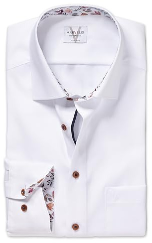 Marvelis Herren Businesshemd Langarm 720014,Einfarbig,Modern Fit,New Kent,hellblau 10,39