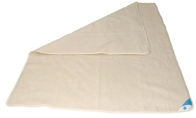 MILTE Flauschige, weiche, warme Wolldecke aus 100% europäischer Merinowolle, Überwurf, 90 x 120 cm – weiß – im Muster Ecru
