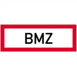 Aufkleber Brandschutzschild BMZ gemäß DIN 4066, Folie selbstklebend 10,5 x 29,7cm (Brandmeldezentrale) praxisbewährt, wetterfest