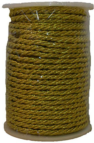 CORDONCINO CORDINO LUREX 3 CAPI DIAMETRO 3,5 MM LUNGHEZZA 25 METRI (ORO)