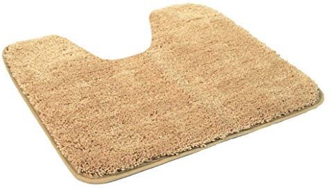 Kinzler J-10002/35 Hellbraun Badematte, Mikrofaser, 50x55 cm mit Ausschnitt