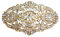 TTjewelry Brosche im Jugendstil Blume mit Strass und Kristallen, goldfarben