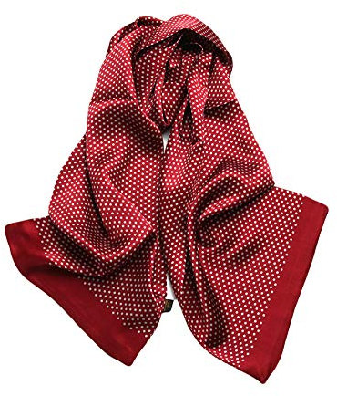 UK_Stone Halstuch Herren 100% Seide Schal Vintage Pattern Seidenschal Herrenschal, (Polka Dot Weinrot)