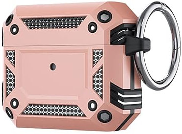 PIXFAB For Apple AirPod 3 (3rd Gen) Case, Shockproof Case, Protective Ring Armour Phone Cover with [Kickstand], Dual Layer Shock Absorption, Phone Case For Apple AirPod 3 (3rd Gen) - Rose Gold