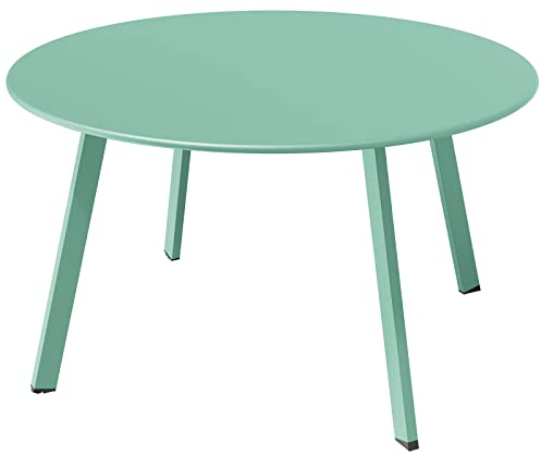 Grand patio Kaffeetisch, Outdoor Tisch, Gartentisch, Premium Stahl, Einfacher Aufbau, Beistelltisch für Outdoor, Indoor, Wohnzimmer, Büro (Frostige Minze)