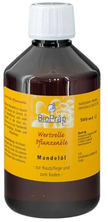 BioPräp Mandelöl | 500 ml | vegan | ohne Gentechnik | perfektes Basisöl | Haut- und Haarpflege | Made in Germany | zertifizierte Produktion