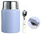 Stainless Steel Insulated Food Flask - 500 ml Container, Keeps Hot and Cold Meals Fresh, Double-Wall Insulation, Ideal for School Office Travel and Camping With Foldable Spoon(Light Purple)