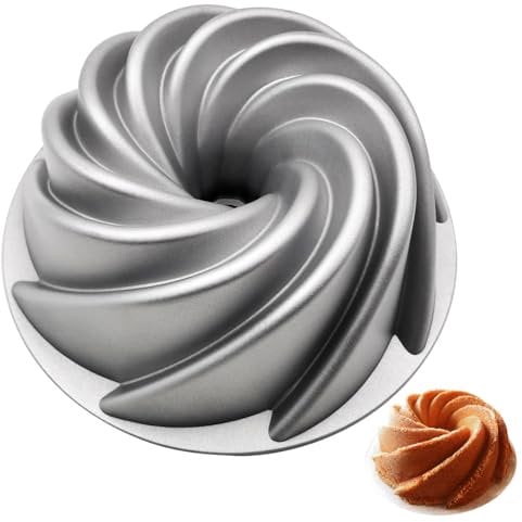 LYFJXX Moule à gâteau Charlotte de 20,3 cm en aluminium - Accessoires de cuisine - Décoration de Noël, mariage, Saint-Valentin - Moule à gâteau Charlotte 3D (forme tourbillon)