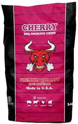 TORO - Chips Cherry per Affumicatori e Barbecue, Legno di Ciliegio, Ideale per Maiale, Manzo, Pollo, Agnello, Verdure e Pesce, Cotture Brevi, Affumicatura Decisa e Fruttata, 3,14 Litri