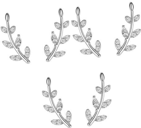 BESTYASH 3 Paare Blatt Ohrringe Feen-Statement-Ohrring Ohrring-Crawler für Frauen kolczyki damskie schmuck ohrringe Ohrstecker damen Ohrringe für Damen trendiges Silber 925 Silber