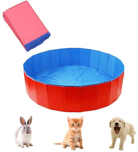 Bañeras para Piscina Perros Plegable,Piscina Perros Grandes,Bañera para Perros,Portátil Piscina Plegable de PVC 50x8cm,Piscina para Perros Grandes y Pequeños para Perros para Mascotas,Niños,Piscina