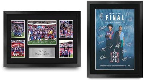 HWC Trading Crystal Palace Collection FA Cup Winners 2025 Gifts Printed Signed Autograph Picture for Football Fans and Supporters - A3 Framed